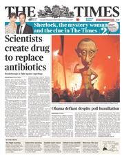 The Times () Newspaper Front Page for 6 November 2014
