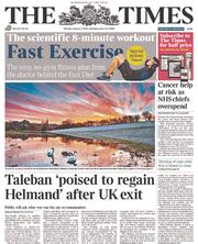 The Times () Newspaper Front Page for 6 January 2014