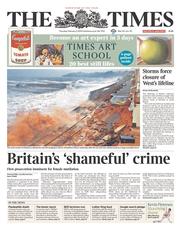 The Times () Newspaper Front Page for 6 February 2014