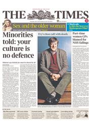 The Times () Newspaper Front Page for 6 June 2013