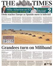 The Times () Newspaper Front Page for 7 October 2014