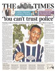The Times () Newspaper Front Page for 7 March 2014