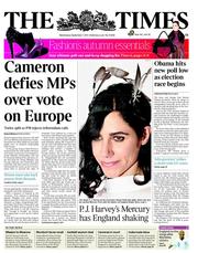The Times () Newspaper Front Page for 7 September 2011