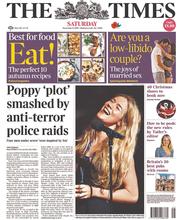 The Times () Newspaper Front Page for 8 November 2014
