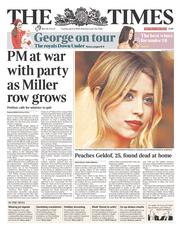 The Times () Newspaper Front Page for 8 April 2014
