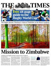 The Times () Newspaper Front Page for 8 September 2011