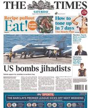 The Times () Newspaper Front Page for 9 August 2014